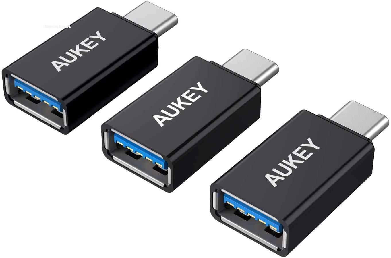 AUKEY USB C Adapter Compatible with MacBook Pro Samsung Galaxy - Black