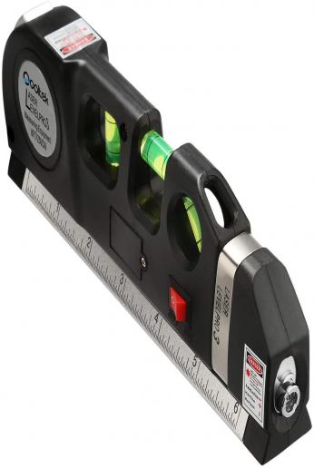 Qooltek Multipurpose Laser Level laser measure Line 8ft+ Measure Tape Ruler Adjusted Standard and Metric Rulers