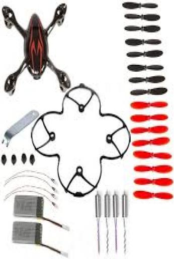 AVAWO for Hubsan X4 H107C 8-in-1 Quadcopter Black/Red Spare Parts Crash Pack(As shown)