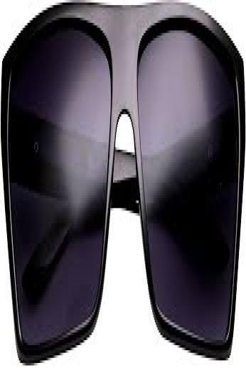 grinderPUNCH Large Retro Style Square Aviator Flat Top Sunglasses Blac…
