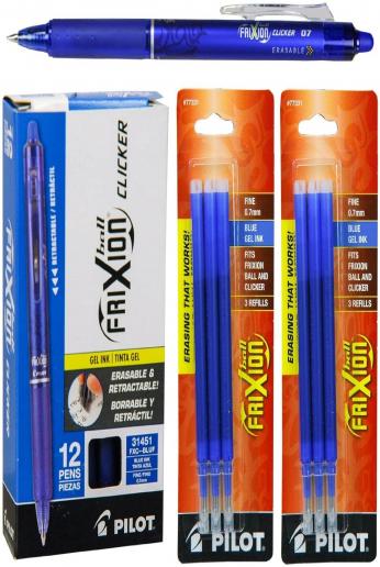 Pilot FriXion Clicker Retractable Gel Ink Pens, Eraseable, Fine Point …