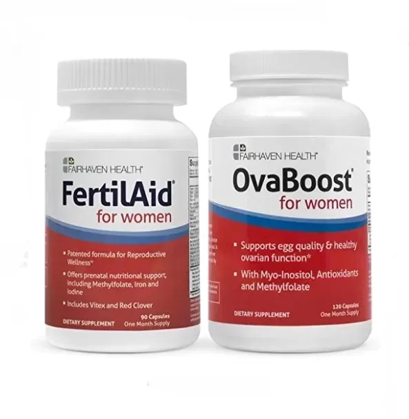 Fairhaven Health FertilAid And Ovaboost Combo Female Fertility Supplement