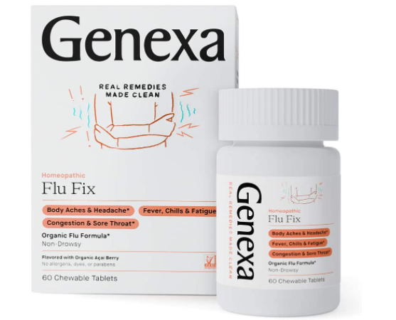 Genexa Flu Fix Organic Homeopathic Flu Medicine - 60 Tablets