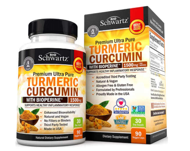 Turmeric Curcumin Capsules with BioPerine and with Black Pepper 1500mg