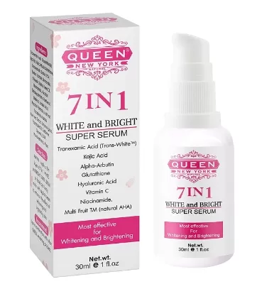 Queen Natural New York 7in1 White And Bright Skin Whitening Super Serum - 1 Oz