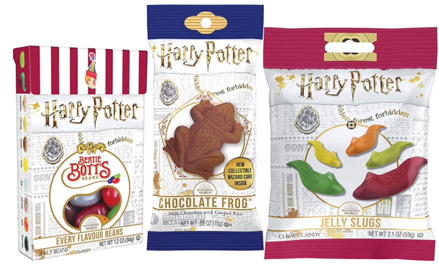 Harry Potter Jelly Gummy Candy Slugs, Bertie Botts Jelly Beans & Chocolate Crispy Frog