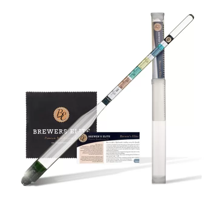 Brewers Elite Glass Hydrometer Triple Scale Testing Kit for Beer Wine