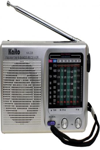 Kaito KA228 Pocket-size 9-Band AM/FM Shortwave Radio, Silver