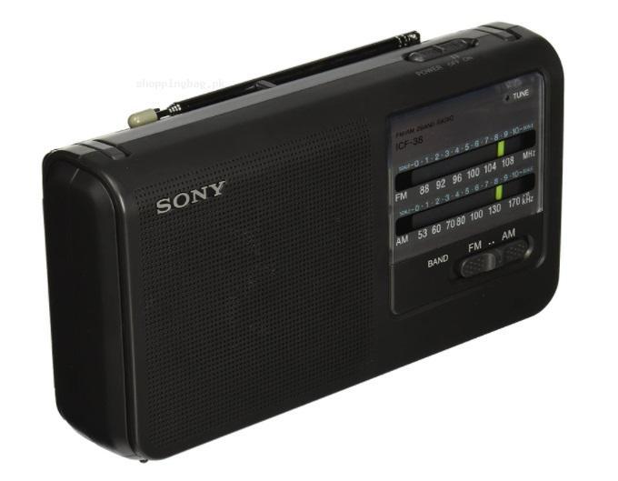 Sony ICF38 Portable AM/FM Radio with Corded-Electric, Battery