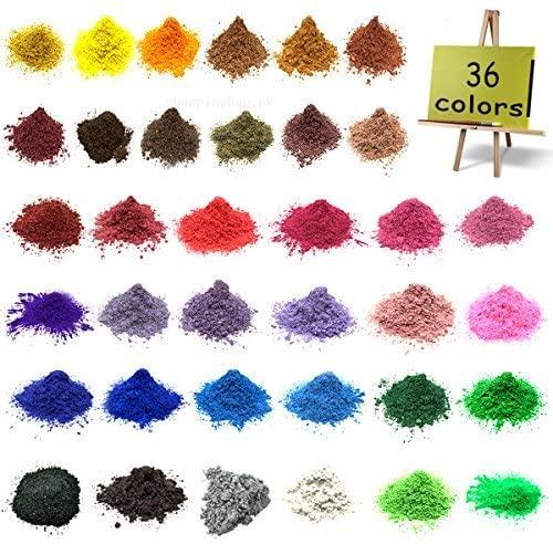Mica Powder–Epoxy Resin Dye Colorant – 36 Powdered Pigments Set