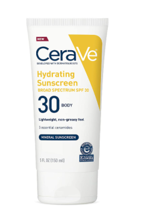 CeraVe 100% Mineral Body Sunscreen SPF 30 for Sensitive Skin | 5 oz