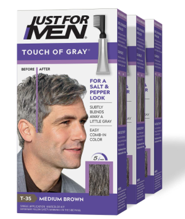 Just For Men Touch Of Gray Hair Color for Men with Comb Applicator - Medium Brown