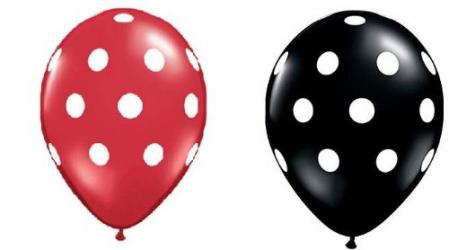 Red and Black Polka Dots Balloons