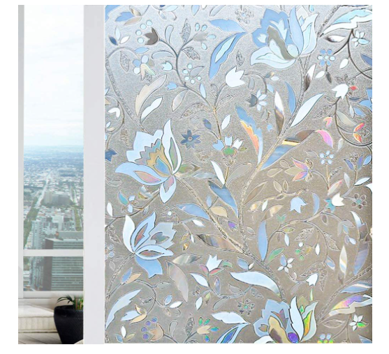 Bloss Tulip Frosted Window Glass 3D Static Cling Paper 17.7" x 78.7"