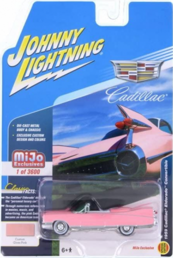 Johnny Lightning JLCP7045-24 1: 64 Mijo Exclusives - 1959 Cadillac Eldorado Convertible, Pink