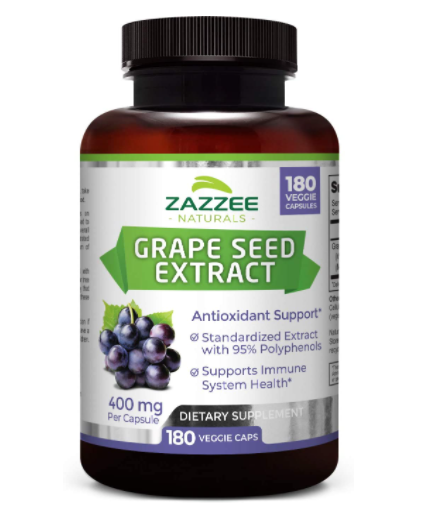 Zazzee Grape Seed Extract Capsules 20,000 mg, 180 Vegan Capsules