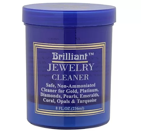 Brilliant Jewelry Cleaner with Cleaning Basket and Brush 8 Oz