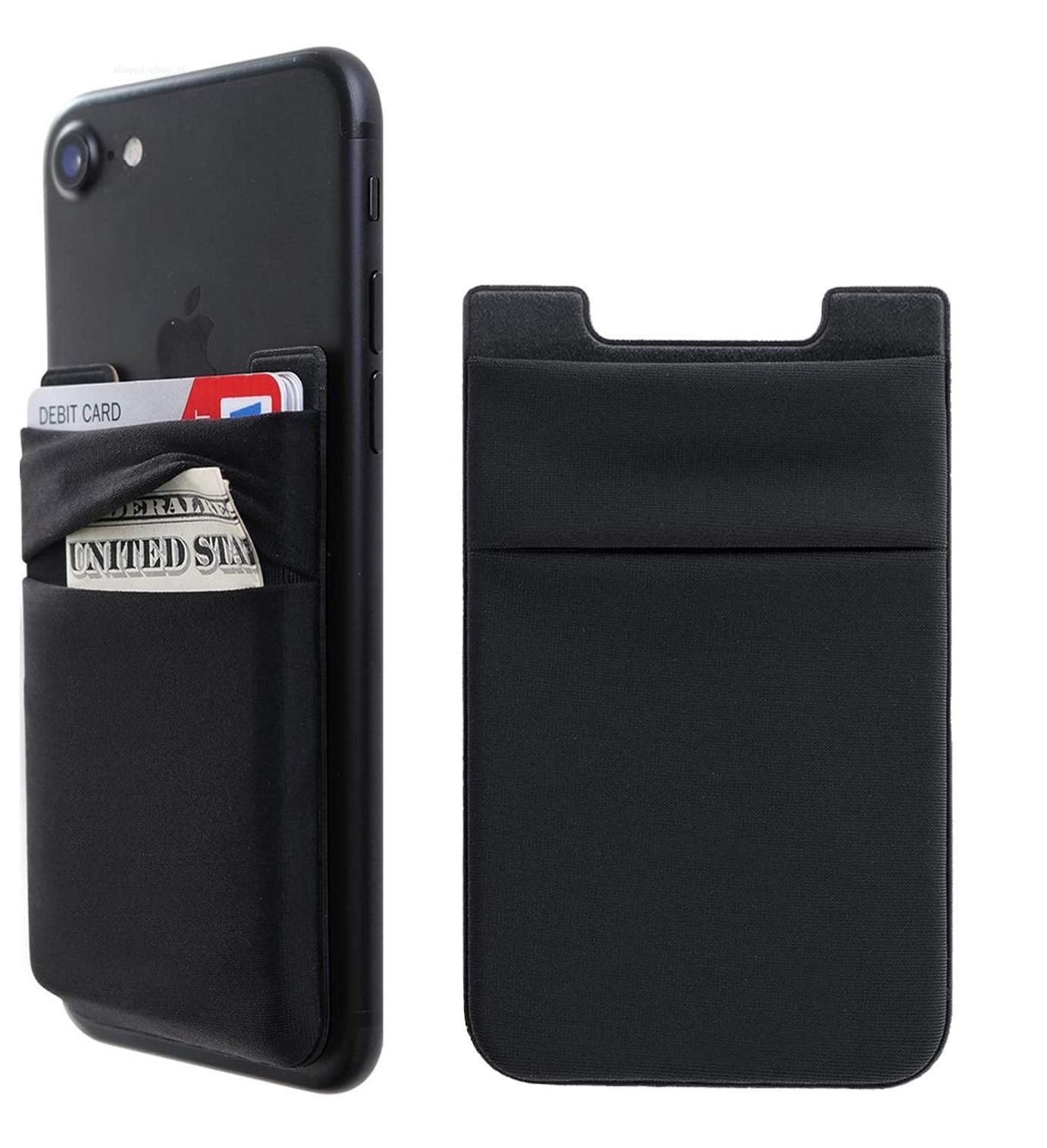 Stick On Phone Card Holder 3Pack Black