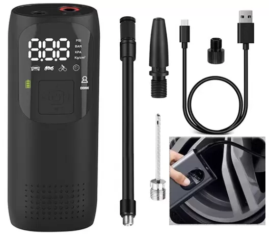 Tire Inflator Smart portable Air Pump for Car Tires, Electric Bike Pumps with psi gauge