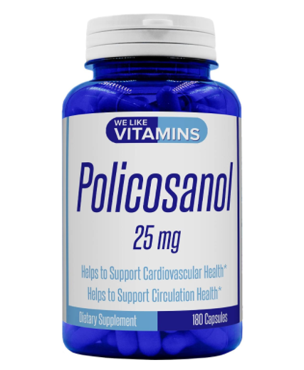 Policosanol Supplement for Cholesterol Support 25mg - 180 Capsules