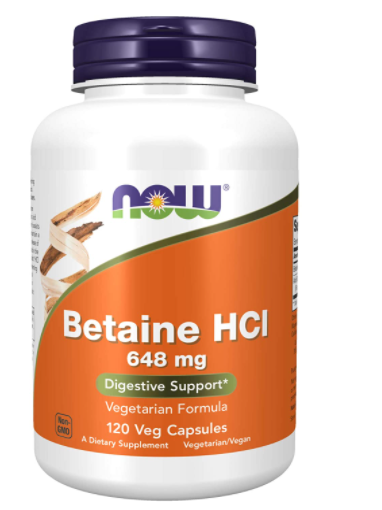 NOW Supplements Betaine HCl Digestive Support Supplement 648 mg