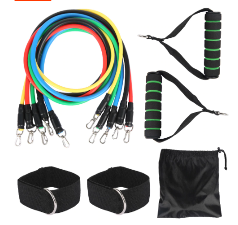 Rope Resistance Bands Set Body Workout Fitness Gym equipment - 10pcs