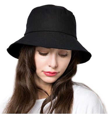 Summer Bucket Sun Hats for Women - Black
