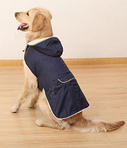 4 Pets Dog Clothes Pet Coat Large Dog Apparel Removable Hoodies Back Pocket & Reflective Design