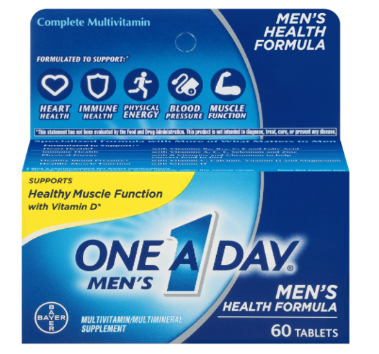 One A Day Multivitamin Supplement for men Calcium and Vitamin D, 60 count