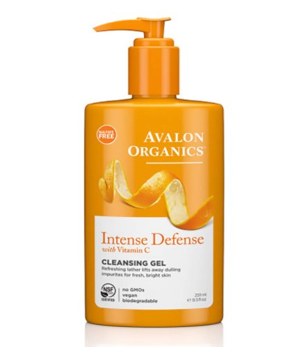 Avalon Cleansing Gel with Vitamin C Intense Defense For oily to Normal Skin - 8.5 Oz