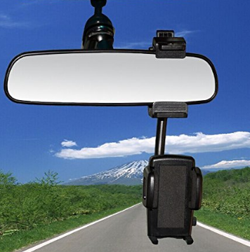 SuperMay Car Rear View Mirro Mount Holder Cradle for iPhone and Android