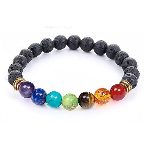 7 Chakra Mala Meditation Healing Bracelet with Real Stones