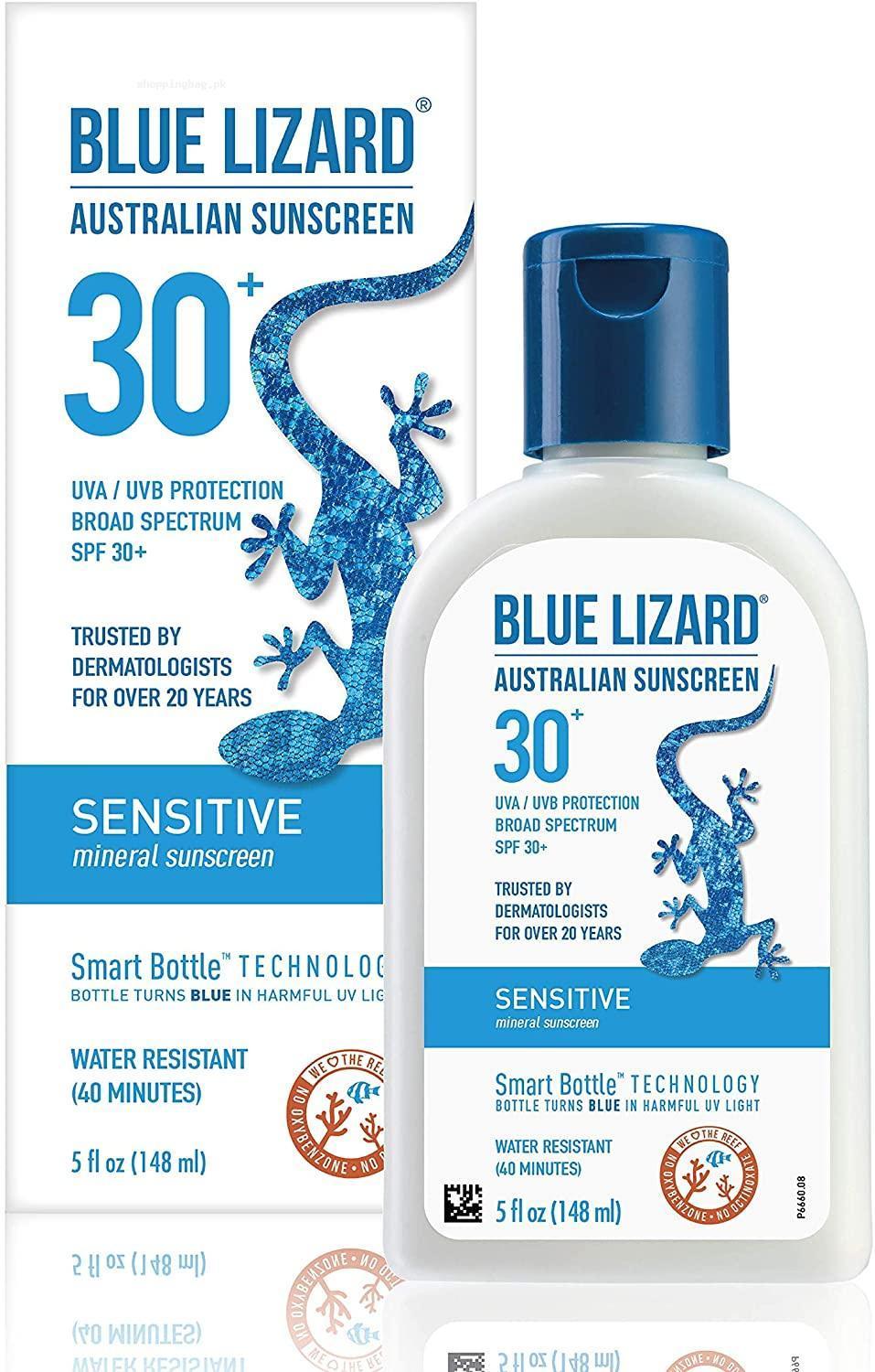 Blue Lizard Sunscreen, Sensitive SPF 30+ 5-Ounce