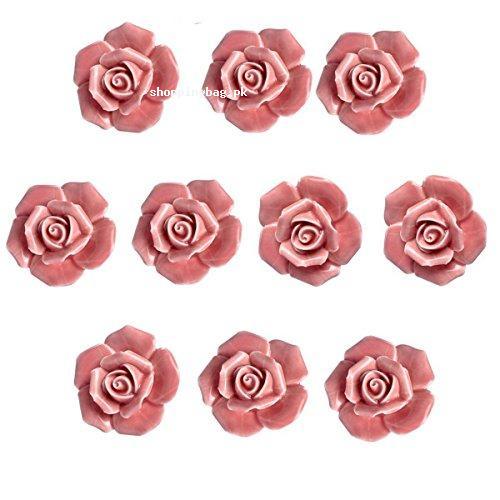 Ceramic Rose Flower Door Knobs Handle