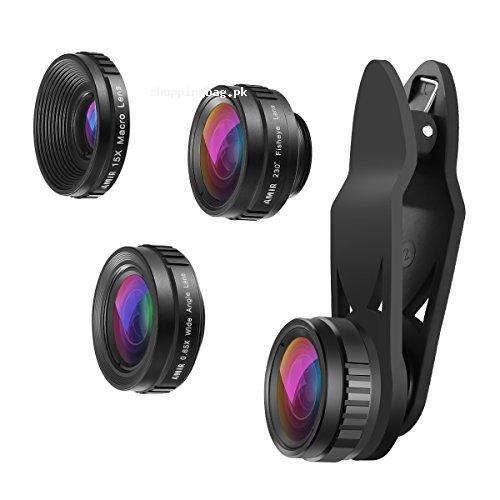 AMIR 3 in 1 HD Phone Camera Lens Kit for iPhone 8, 7 Plus / 7 / 6s Plus / 6s/ Samsung and Smartphones