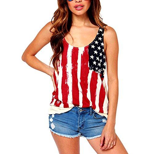 Tank Top T-shirt with American Flag