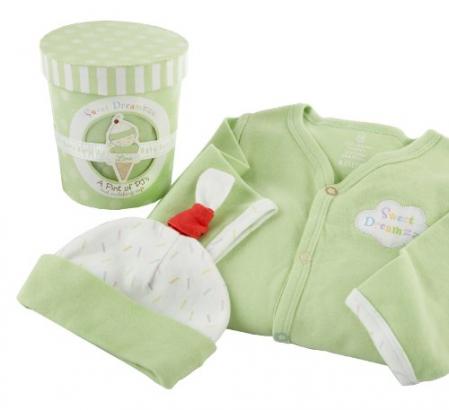 Baby Aspen, Sweet Dreamzzz A Pint of PJ s Sleep-Time Gift Set, Lime, 0-6 Months
