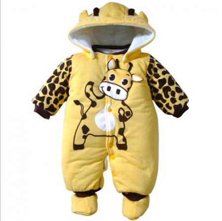 Cartoon Animal Style Cotton-padded Baby s Romper Baby Ladybug and Cows Wram Body Suit Autumn and Winter Clothing