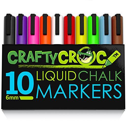 CHALK MARKERS - MEGA 10 Pack - Each Premium Quality Pen With Unique Reversible Tip