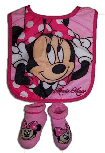 Disney Minnie Mouse Bowtique Girls Infant Pink Bib and Bootie Set For Online Shopping in Lahore