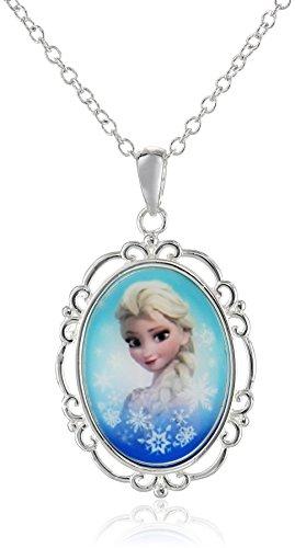 Disney Girls  "Frozen" Silver-Plated Elsa Pendant Necklace