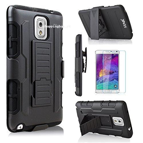 Starshop Samsung Galaxy Note 3 Dual Layer Holster Case With Screen Protector
