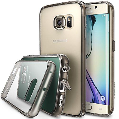 Samsung Galaxy S6 Edge Smoke Black Bumper Case and Screen Protector