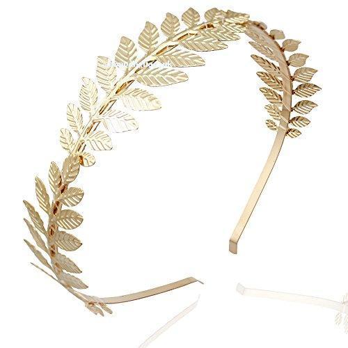 Roman Goddess Golden Bridal Hair Crown by Q&Q Fashion