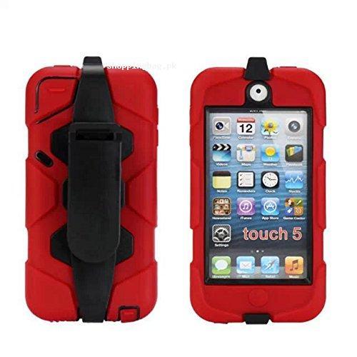 iPod Touch 5 and 6 Hybrid Armor Defender Sports Combo Red Case