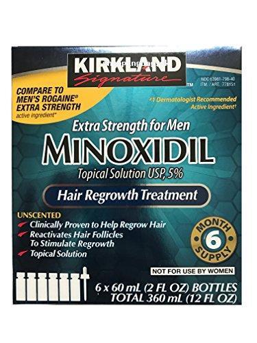 Kirkland Minoxidil Hair Regrowth For Men, 6 X 60 ml(2 OZ) Bottle