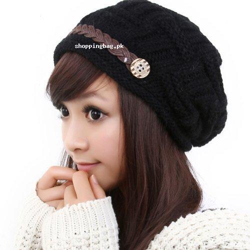 LOCOMO Women Cabled Checker Pattern Beanie Hat Cap