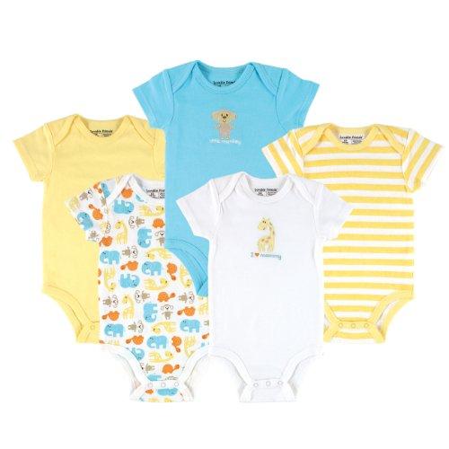 Luvable Friends Hanging 5 Pack Giraffe Bodysuits, 6-9 Months For Online Shop in Pakistan
