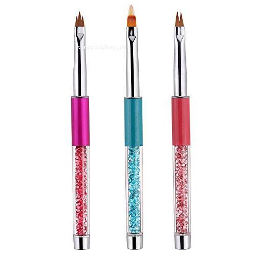 Makartt 3 PCs Manicure Phototherapy Floral Nail Art Brush Set Acrylic UV Gel Polish DIY Painting Drawing Liner Pen