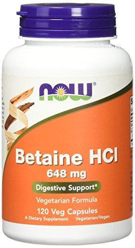 NOW Betaine HCl 648 mg Digestive Suppprt Enzyme (120 Capsules)